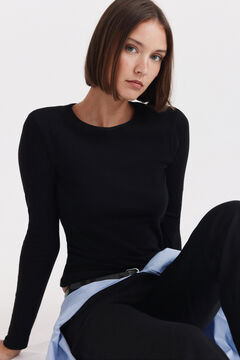 Springfield Cotton long sleeve basic T-shirt