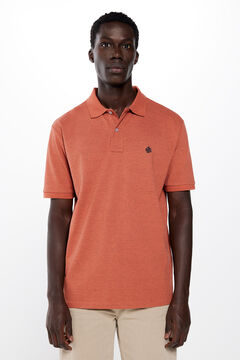 Springfield Piqué patterned polo shirt orange