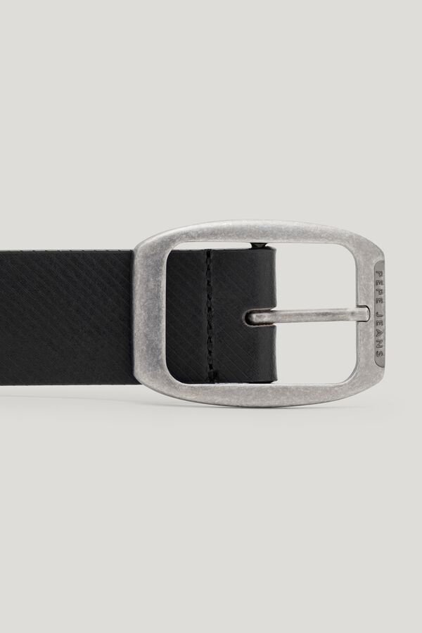 Pepe Jeans Cinto de pele texturizada preto