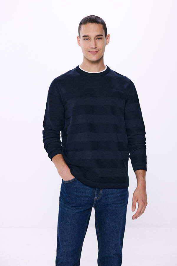 Springfield Double collar jumper navy