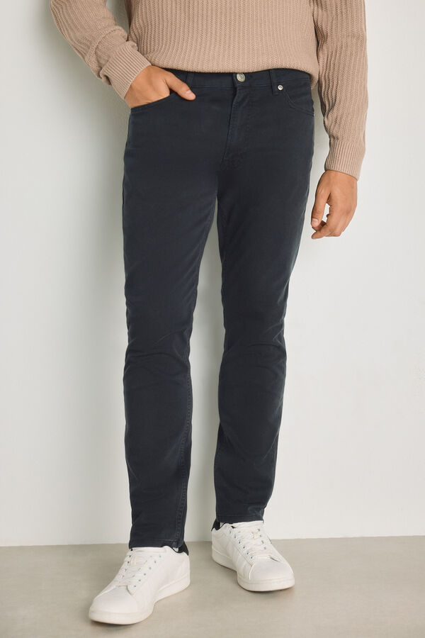Jack & Jones Cotton slim trousers black