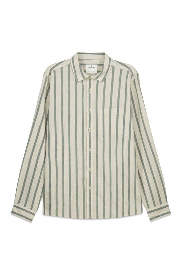 Springfield Striped linen shirt blue
