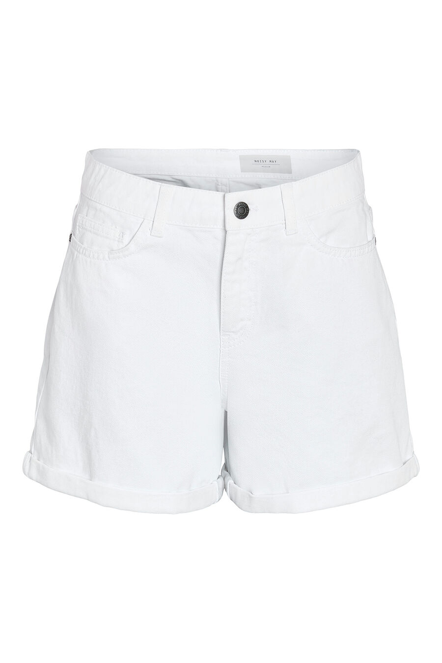 Shorts vaqueros básicos holgados con cinco bolsillos y dobladillo.