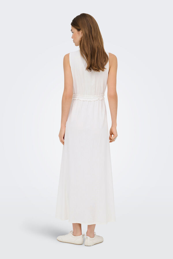 Only Vestido largo de lino blanco