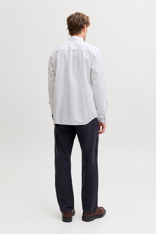 Jack & Jones Camisa manga larga de algod&oacute;n blanco