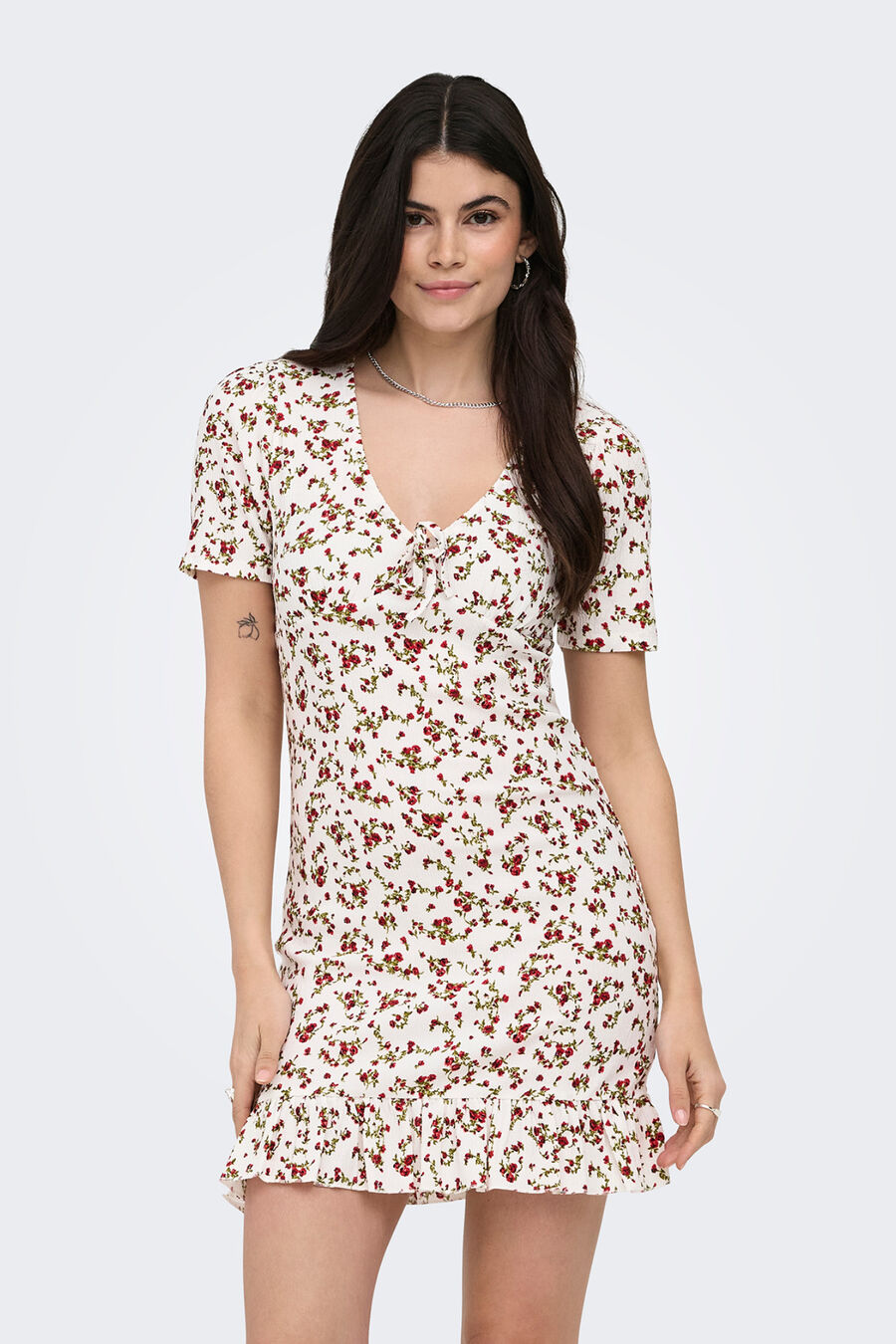 Vestido corto estampado floral