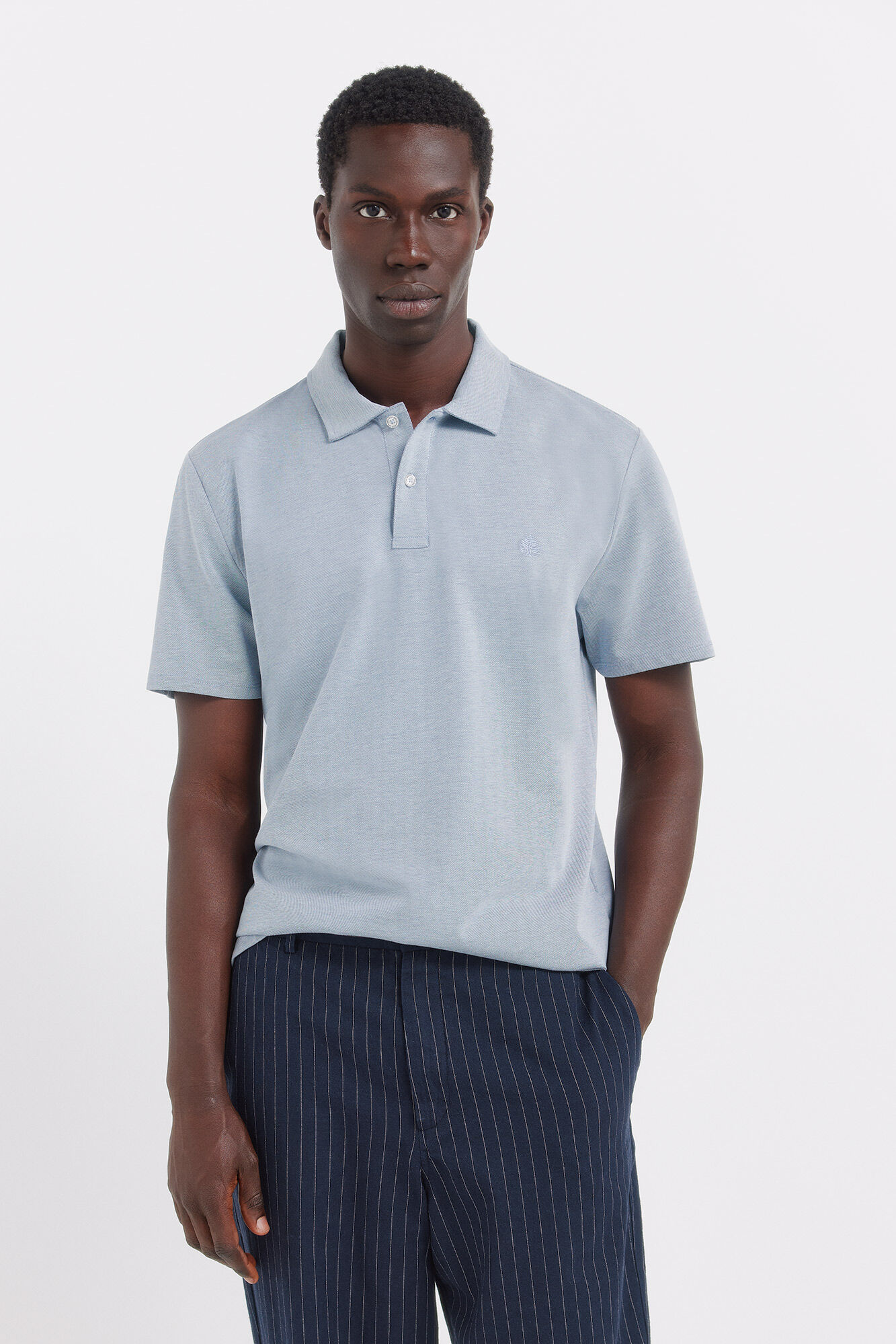 Springfield Jednobojna slim fit polo