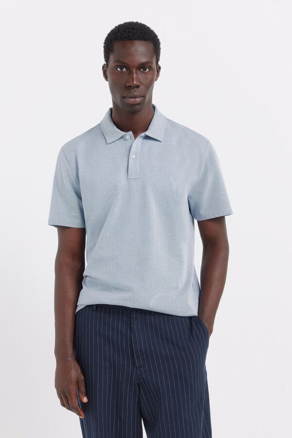 Springfield Plain slim fit polo shirt blue