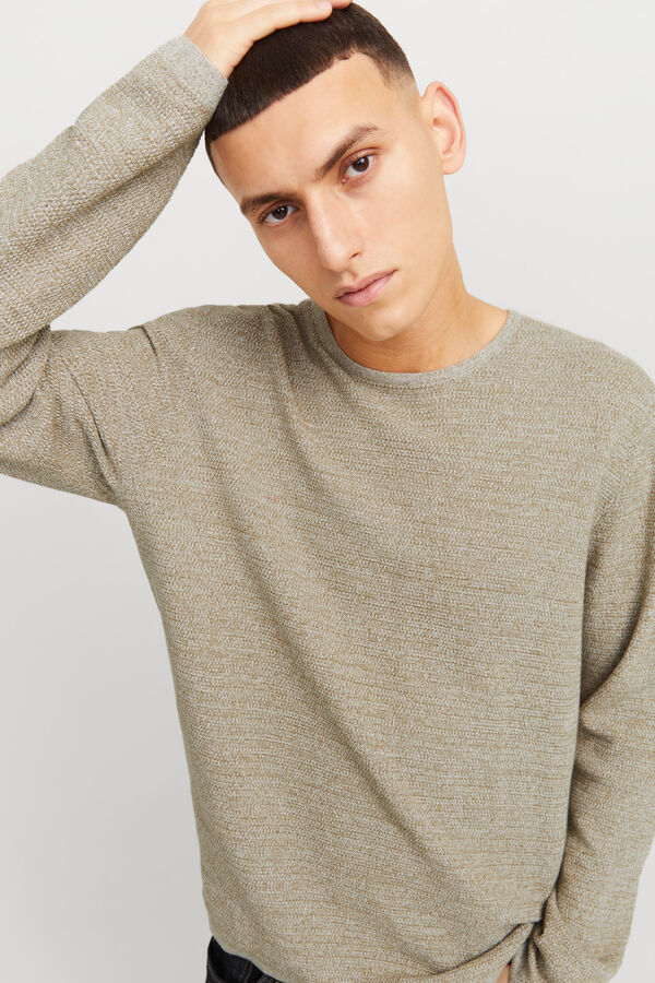 Jack & Jones Jersey-knit long sleeve loose jumper grey