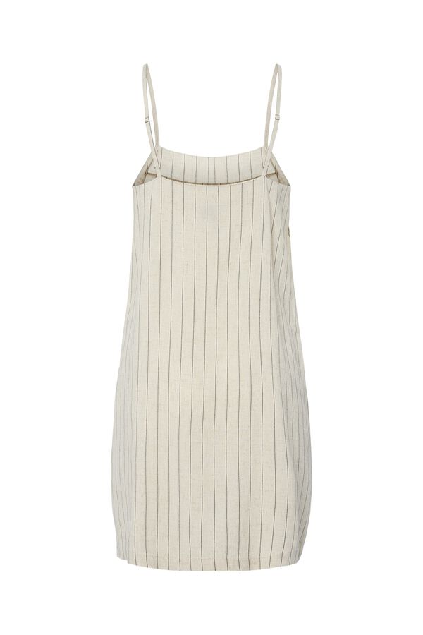 Pieces Vestido corto de lino con tirantes gris