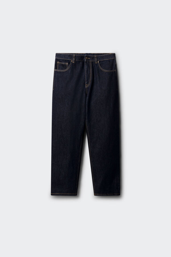 Springfield Wide leg desized wash jeans blue