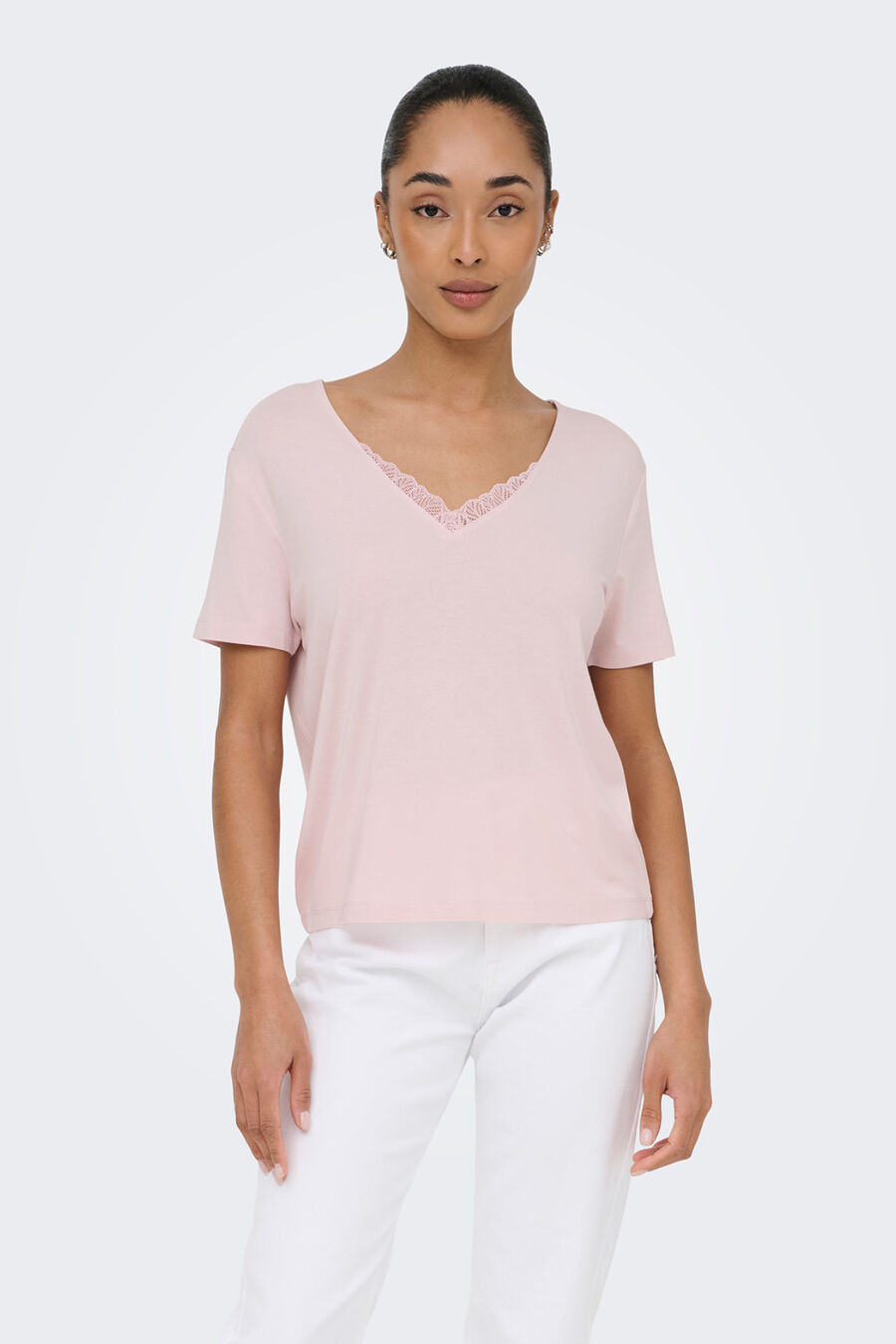 Camiseta encaje manga corta