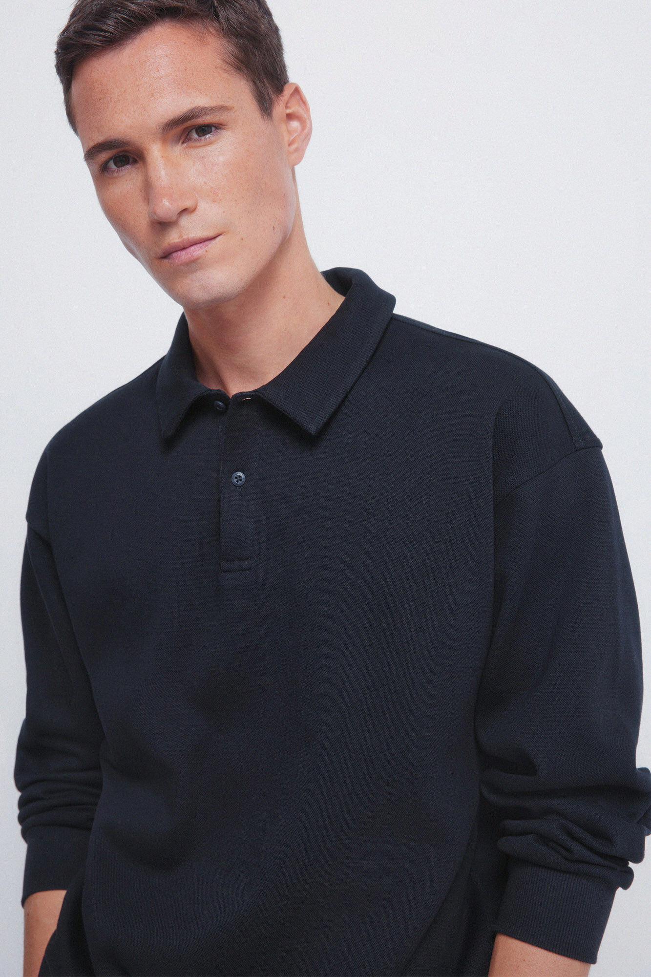 Springfield Polo shirt piqu&eacute; long sleeve interlock boxy fit