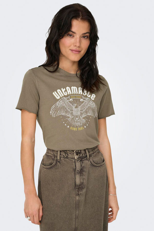 Only Printed short sleeve T-shirt grey