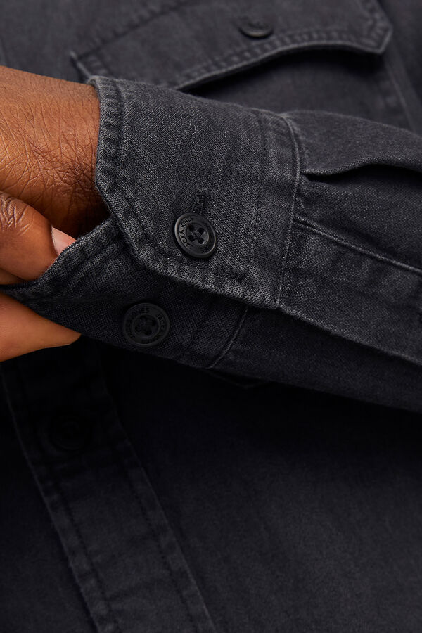 Jack & Jones Camisa estilo sarga negro
