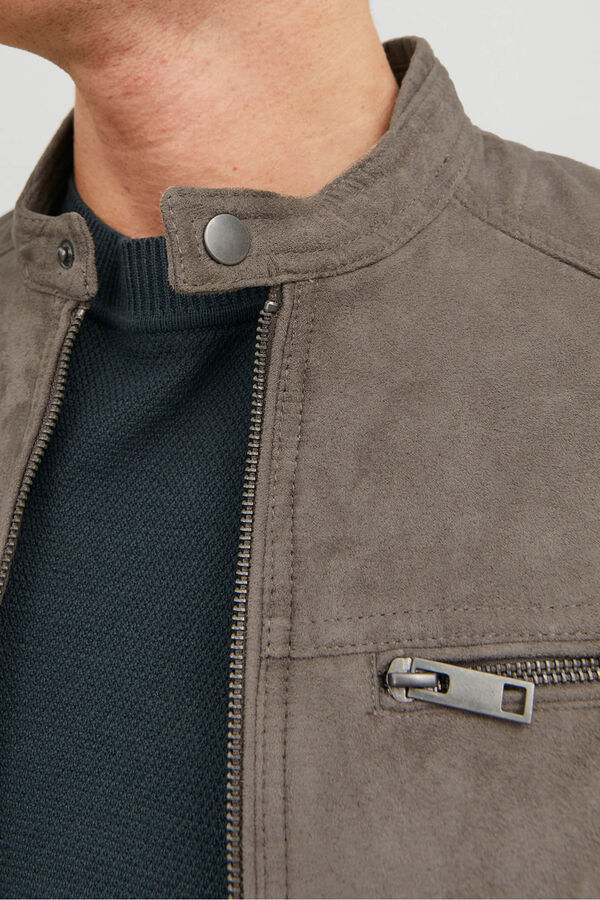 Jack & Jones Bőrut&aacute;nzat&uacute; motoros dzseki sz&uuml;rke