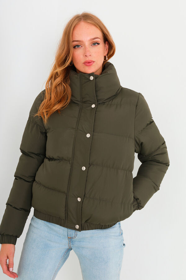 Springfield Quilted puffer jacket dark gray