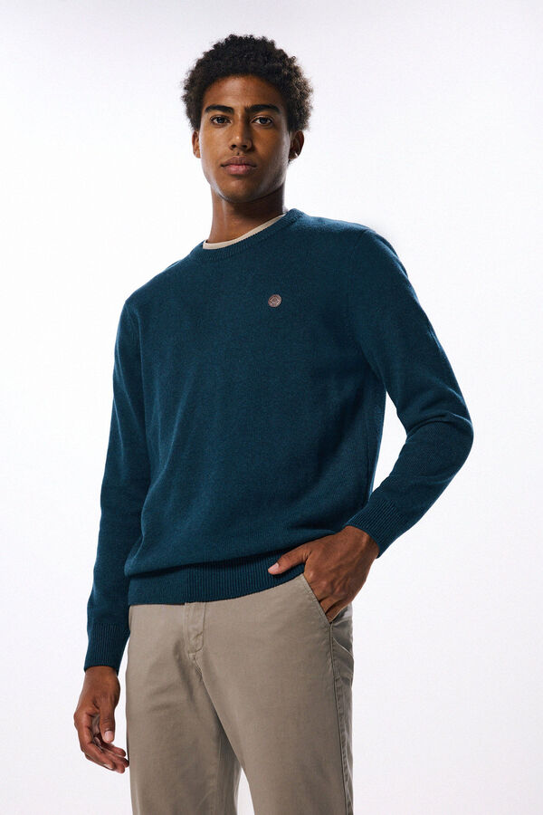 Springfield Plain colour jumper acqua