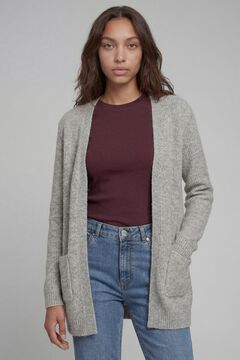 JJ REBEL Lange Strick-Strickjacke