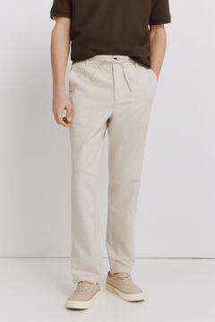 Springfield Linen comfort fit chinos