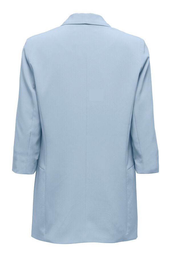 Only Blazer de manga a 3/4 com lapelas azul