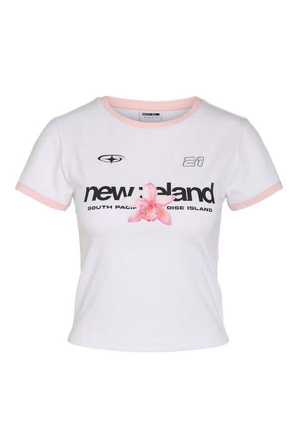 Noisy May Fitted short sleeve T-shirt white