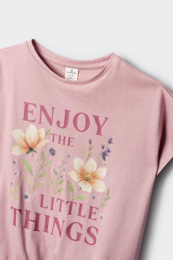 Springfield Kids T-shirt de manga curta little thing para menina rosa