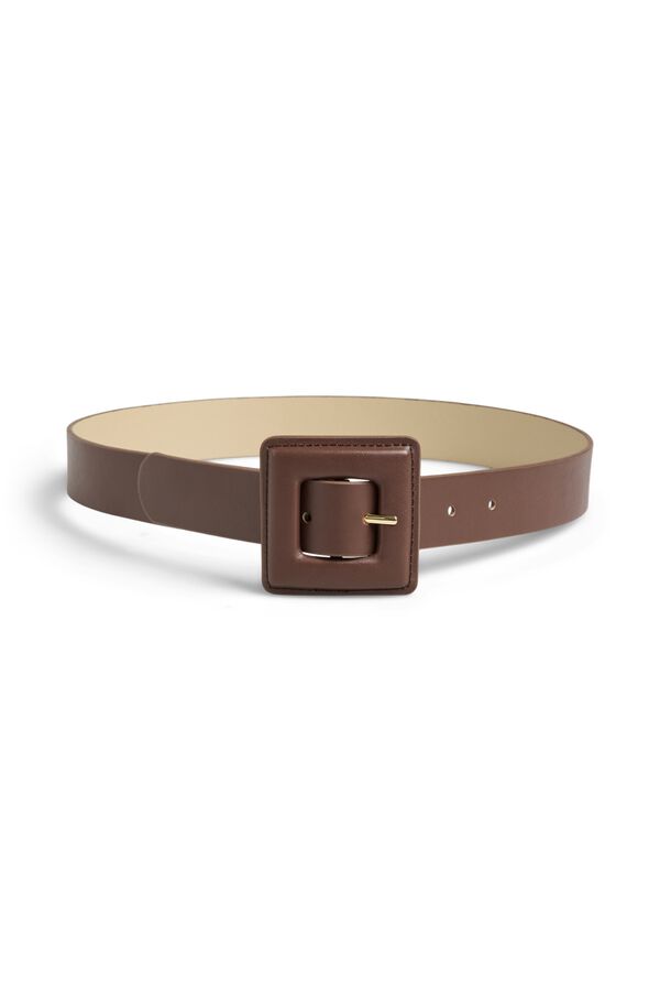 Pieces Square buckle belt brown