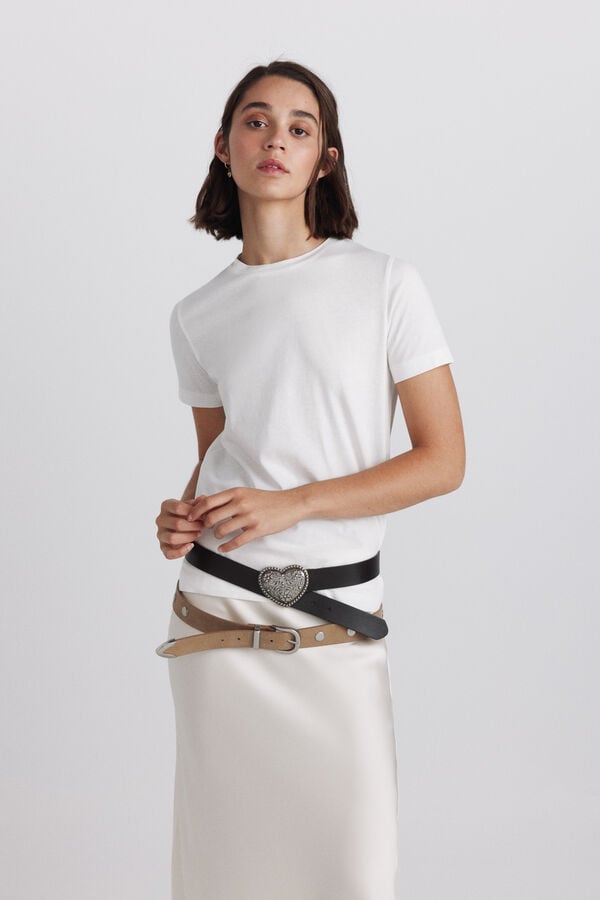 Springfield Plain cotton basic T-shirt white