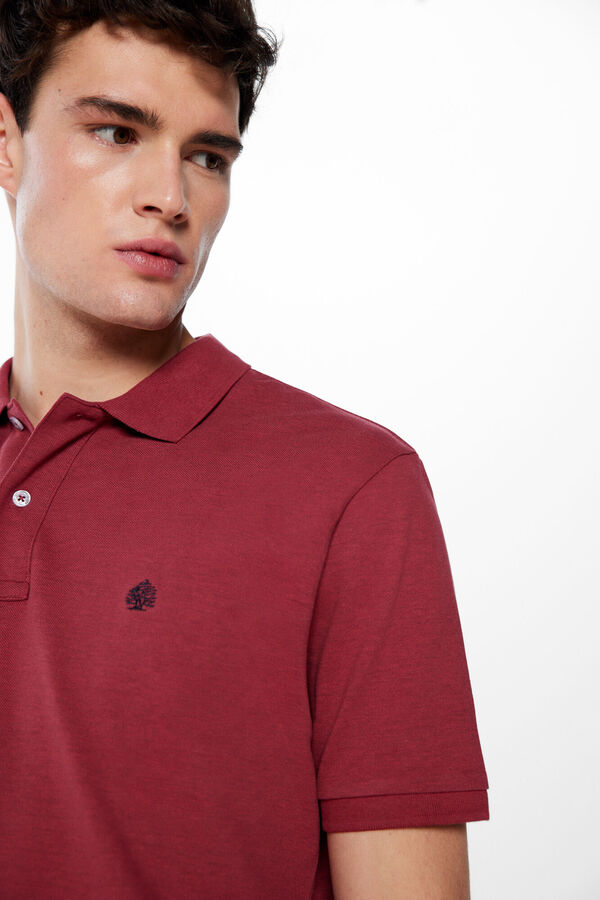 Springfield Piqué patterned polo shirt royal red