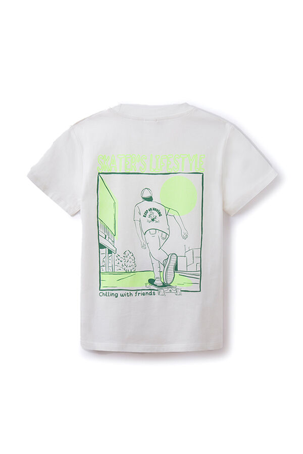 Springfield Camiseta print "skate lifestyle" niño estampado fondo blanco