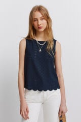 Springfield Crochet vest top blue