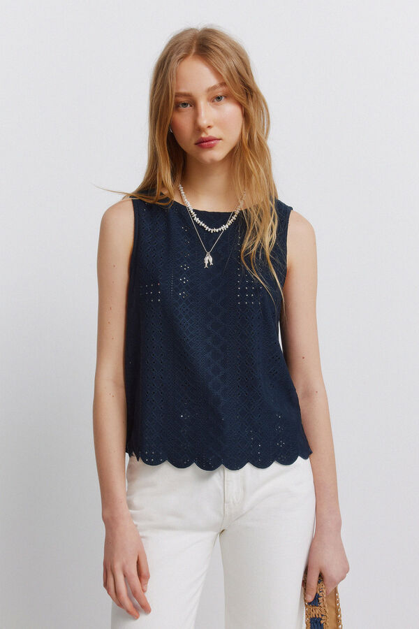 Springfield Crochet vest top blue