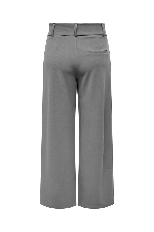 JDY Wide-leg long trousers gris