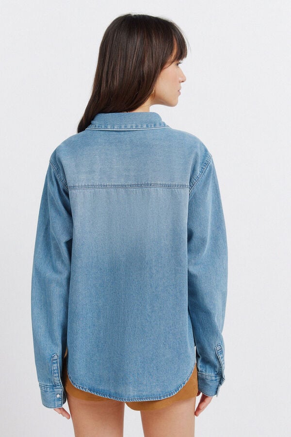 Springfield Denim yoke shirt blue