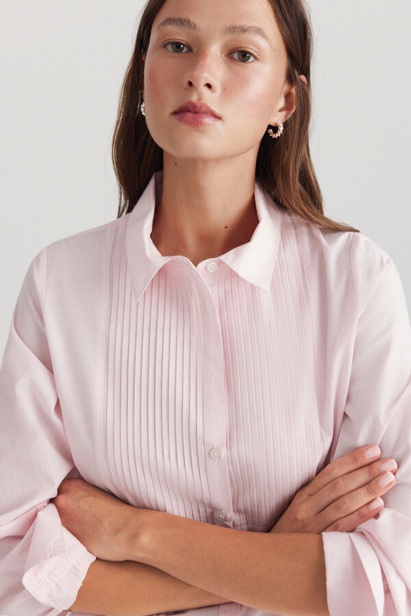 Springfield Pleated basic shirt pink