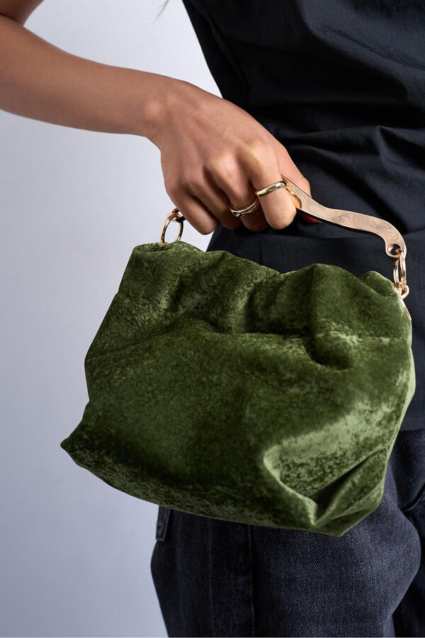 Topshop Bolso de terciopelo marr&oacute;n