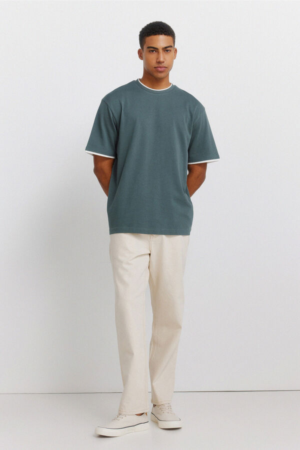 Springfield T-shirt gola dupla azul