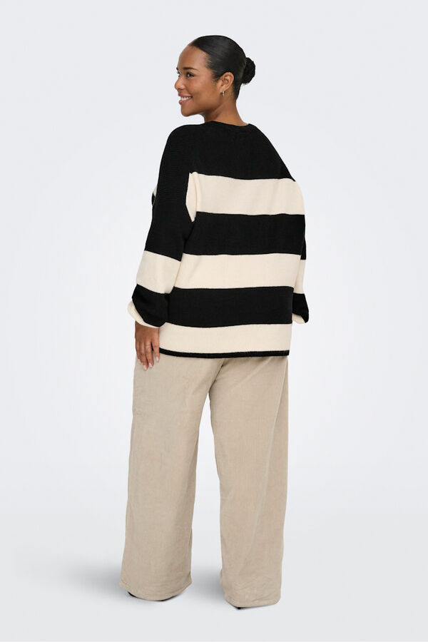 Only Carmakoma Jersey de rayas talla grande negro