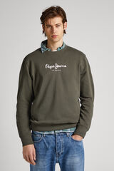 Springfield Printed cotton sweatshirt with logo zelena