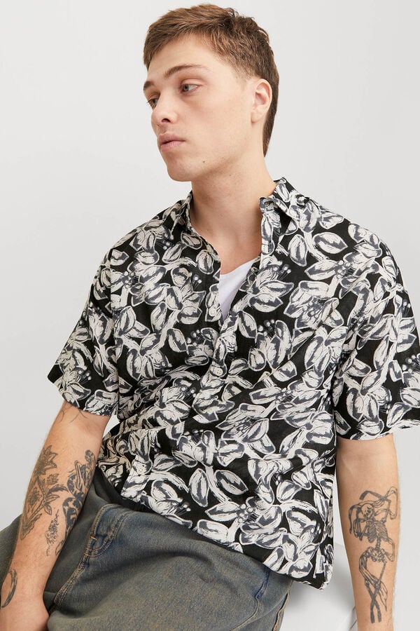 Jack & Jones Camisa manga corta oversized negro
