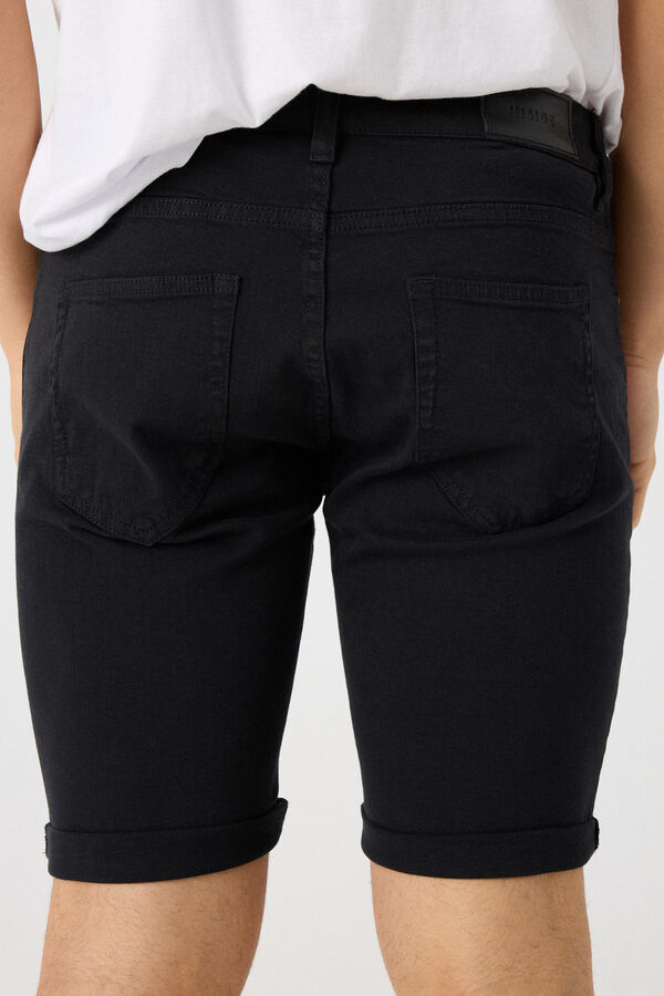 Springfield Bermudas Jeans Cores preto