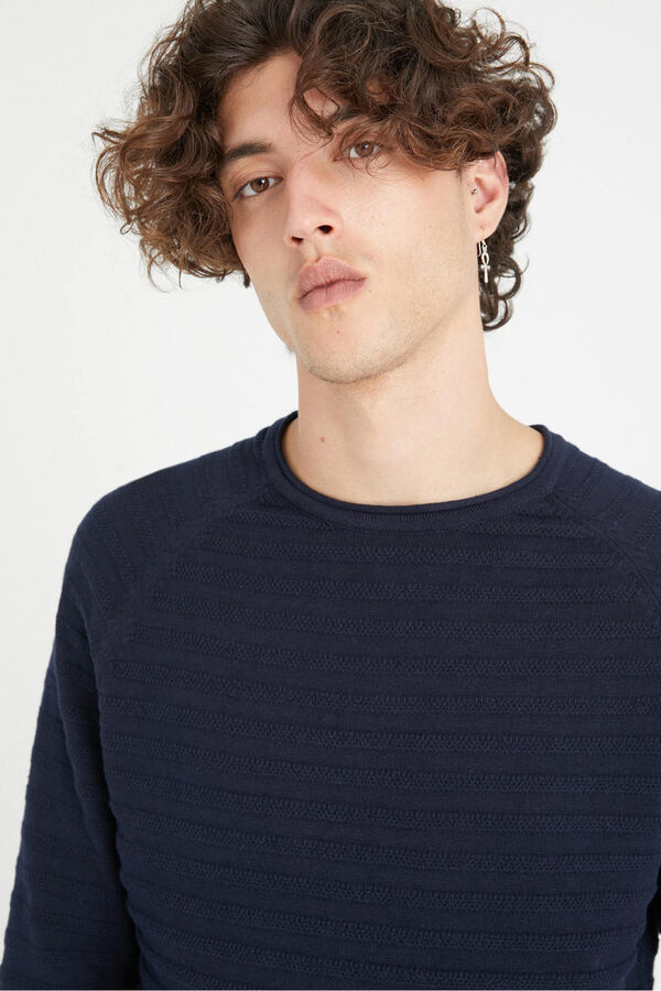 Inside Jersey Rayas Relieve azul