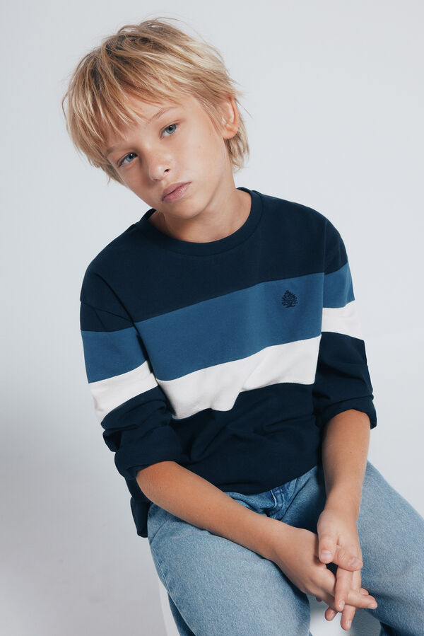 Springfield Kids Tricolor long sleeve T-shirt for boys Plava