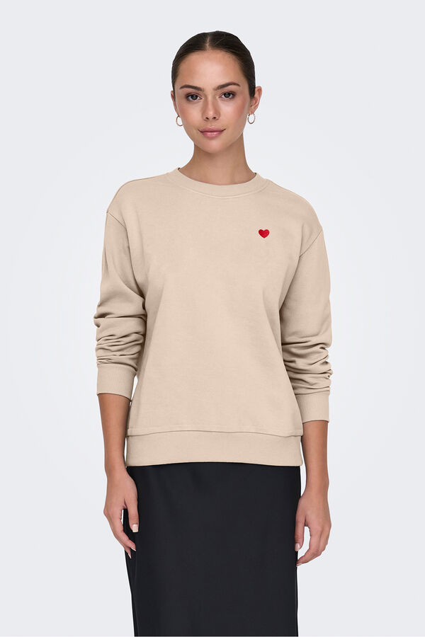 JDY Sweatshirt mit Rundhalsausschnitt Weiß