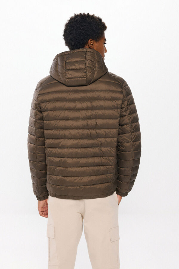 Springfield Quilted hooded jacket brown