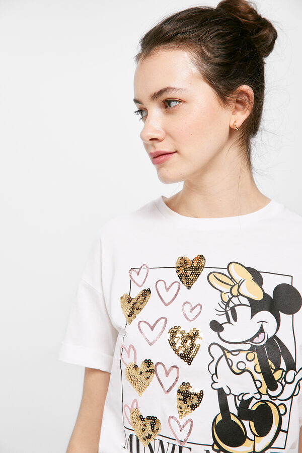 Springfield T-shirt « Minnie Mouse » Cœurs camel