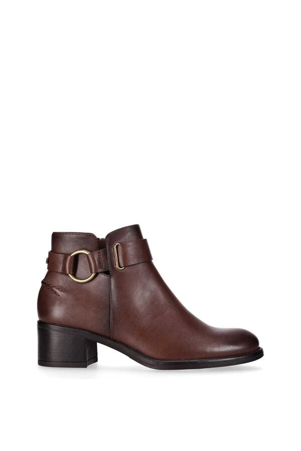 Chika 10 Metallic side buckle ankle boots nude