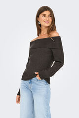 Only Jersey cuello barco vuelto marr&oacute;n