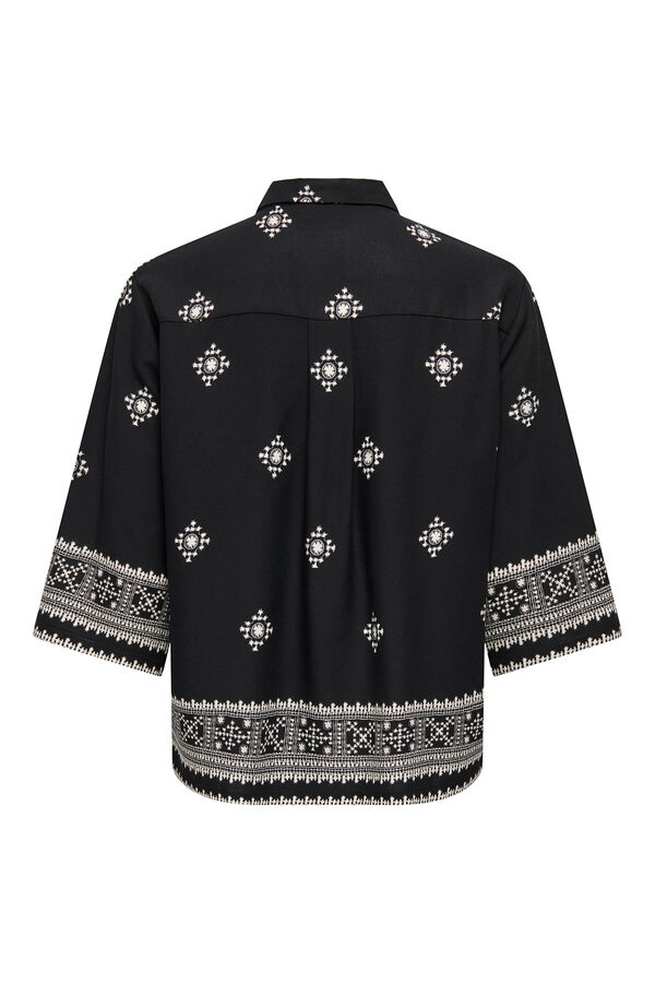 JDY Camisa manga ancha 3/4 negro